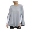 Women Fashion Solid Color Print Loose Hooded  Sleeve Splitter Long Sleeve Top