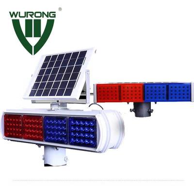 WURONG Solar Powered Red & Blue Traffic Warning Light