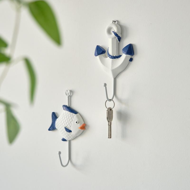 Crochets Muraux Thème Nautique Étoile de Mer Coquillage Ancre Design Cintres Décoratifs pour Maison Côtière Salle de Bain Salon Organisation