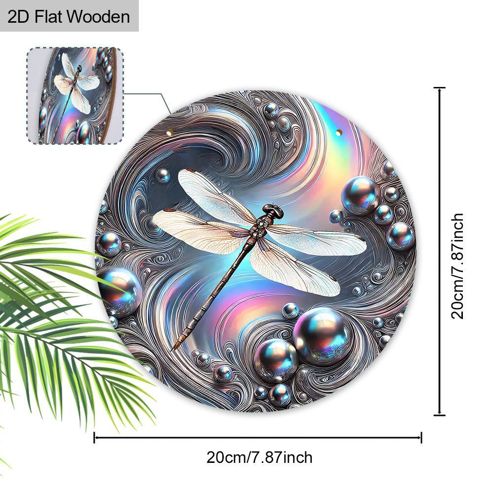 Garden Decoration, Wooden Hanging Decorative Signs, Dragonfly Patterns, 2D Graphic Products, Housewarming Gifts for Friends