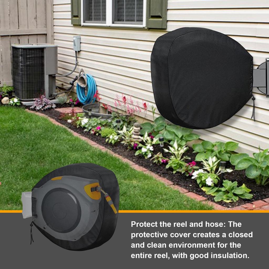 Cord Reel Cover Hose Cart Accessory Protective Dust Outdoor Rain Garden Protection 420D Waterproof Anti-Fading Cover