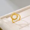 S925 Gold-Plated Sterling Silver Adjustable Oval Ring Setting - Exquisite Fashion Luxury