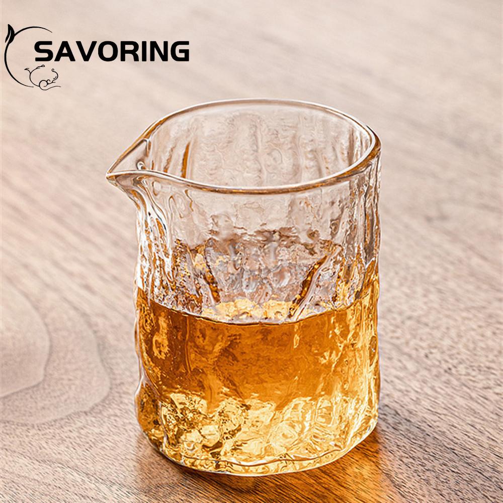 300ml Hammer Pattern Glass Justice Cup Kung Fu Tea Set Supplies Transparent Divide Tea Chahai Household Tea Ceremony