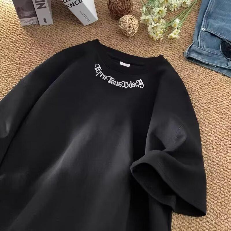 Nové tričko s krátkým rukávem pro muže v létě, trend v korejském stylu, jednoduchý top s polovičním rukávem, volné tričko značky Hong Kong