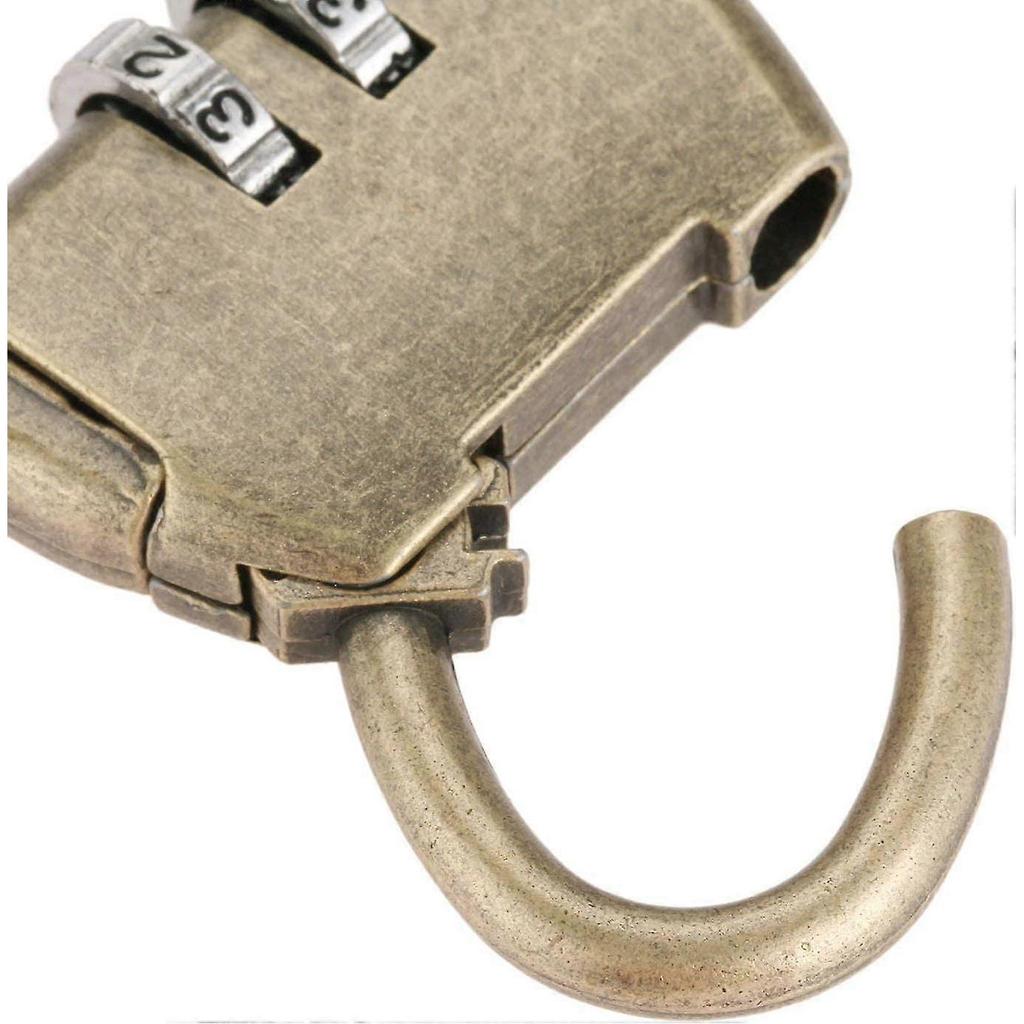 4 Pcs Antique 3 Digit Combination Lock Vintage Password Padlock (3 Digit)