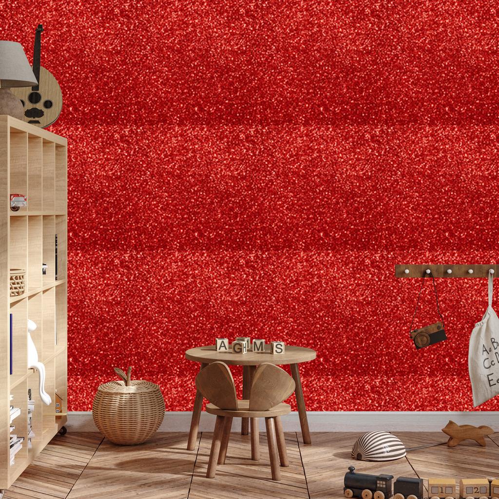 Red and coral glitter wallpaper, red background 50x1000