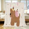Cartoon Dog Flannel Blanket - Skin-Friendly Soft Warm Throw, Cozy Home Decor, Perfect for Christmas & Halloween