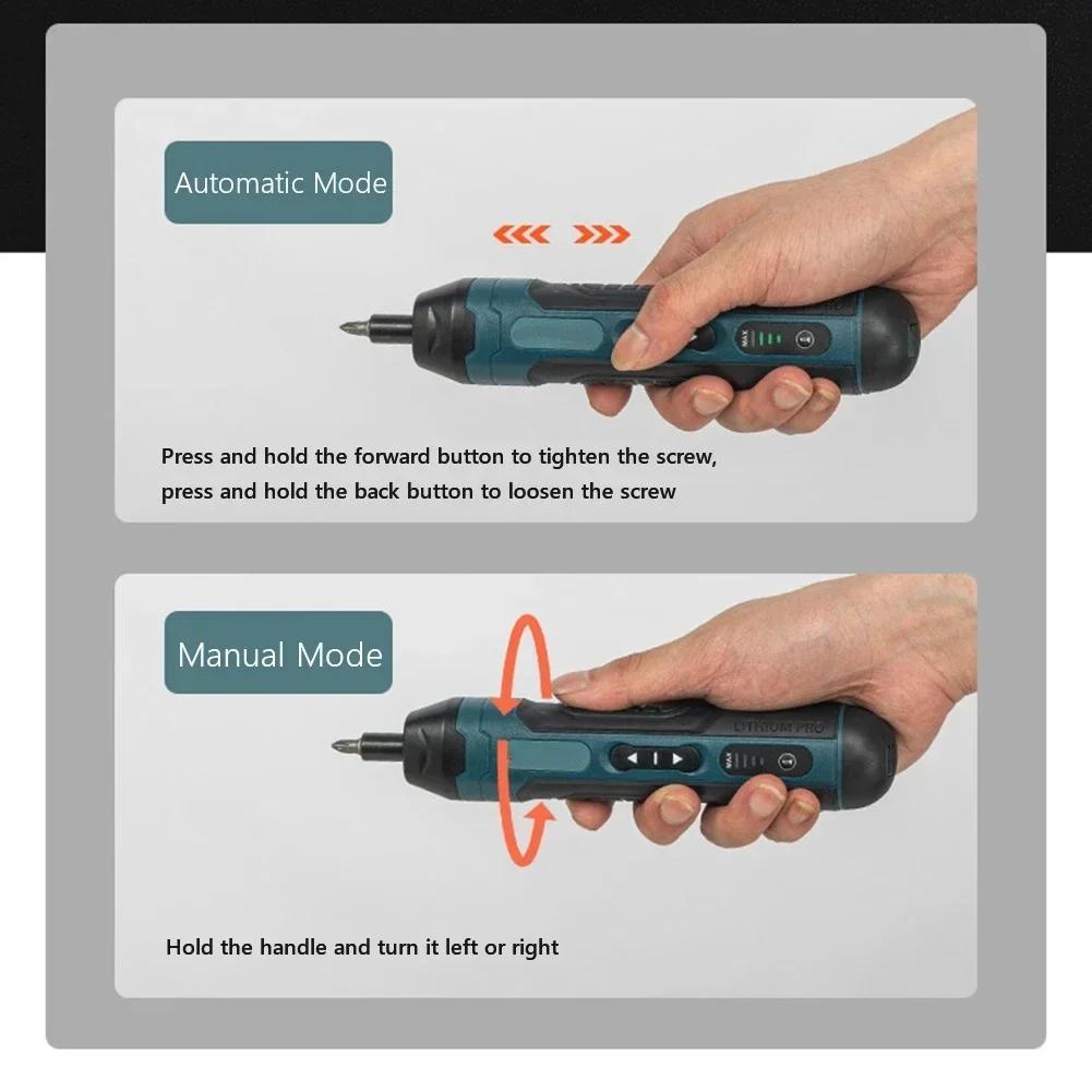 Large Torque Electric Screwdriver Manual Tool Ratchet Screwdriver Set Mini Electric Drill Hand Tools With Flashlight