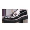 Men's shoes large size Chelsea loafers size 46 men's glossy riveted leather shoes men's British style single shoes