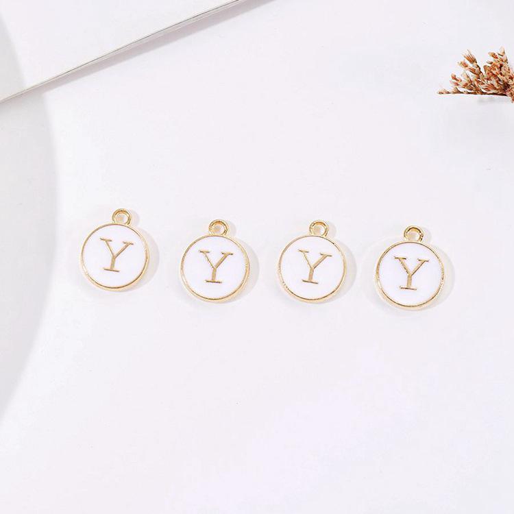 DIY Koreanischer Buchstaben Zubehör Bausatz: 26 Alphabetanhänger für Schülerinnen - Doppelseitig, Webmaterialien mit großem Loch