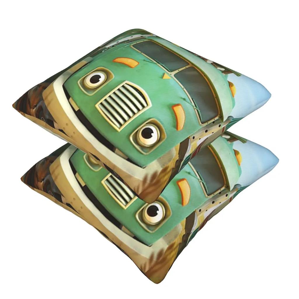 Hank And Trash Truck Cartoon 2 Pcs Square Pillowcase Pillow Cover Cushion Decor Comfort Throw Pillow For Home Car
