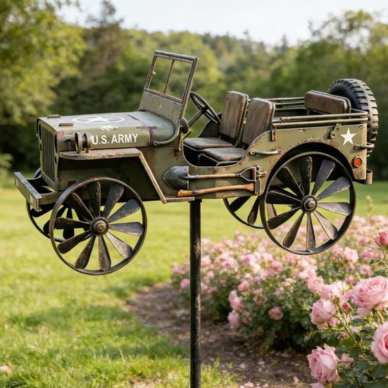 Garden Art Sasquatch Wind Spinner Wind-Powered Metal Weather Vane Kinetic Windmill Sculpture Outdoor Yard Patio Lawn Decoration