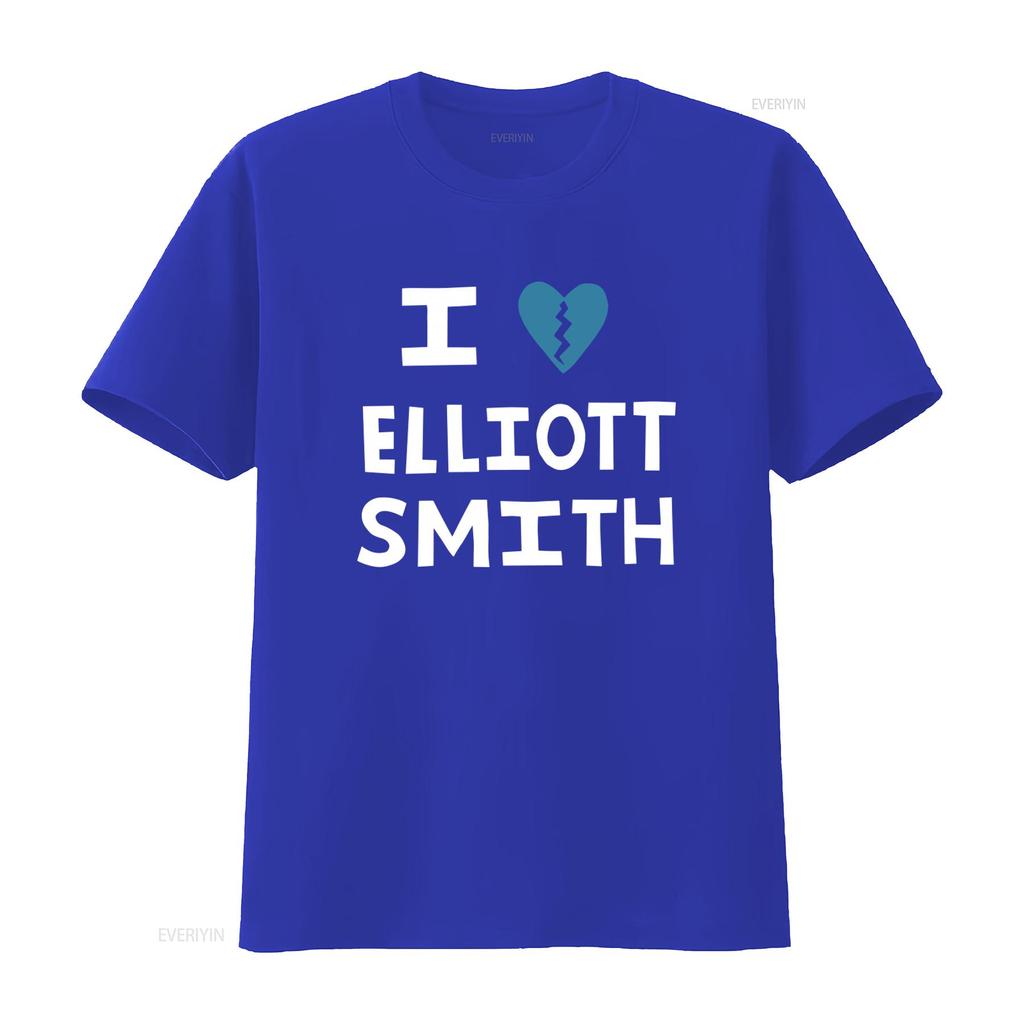 I Love Elliott Smith Album Music Retro Black T Shirt Perfect for Fans vintage Washed Versatile Stretched Comfortable