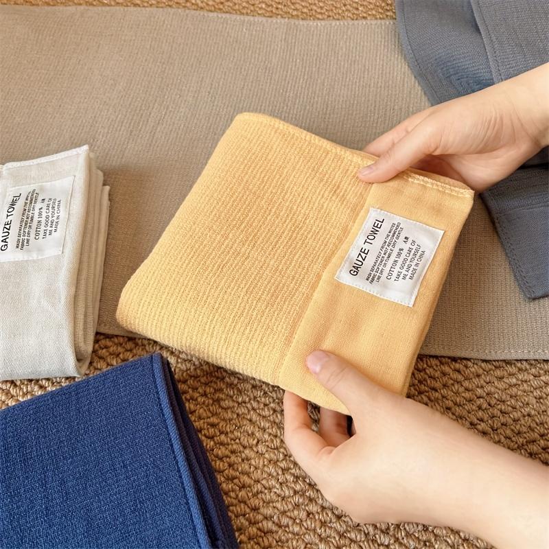 5pcs 100% Cotton Bath Towels Super Absorbent Soft Vintage Style Hand Towels with Lettered Design,5 Color Variety for Bathroom, Kitchen Face Washing