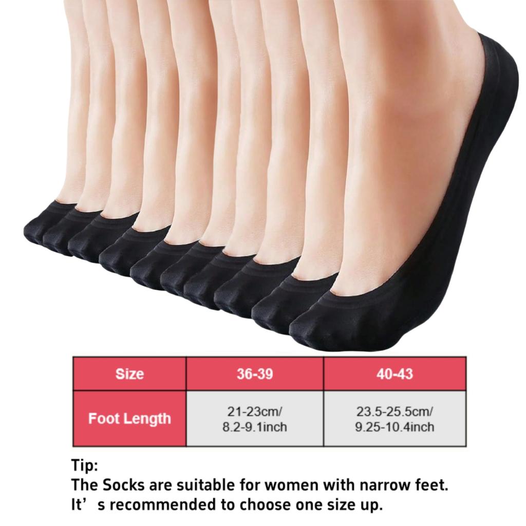 Women's No Show Socks Nylon Ultra Low Cut Non-Slip Thin Liner Socks Invisible Hidden Socks for Flats