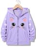 Kawaii Meme Cat Casual Hoodie Funny Cat Jacket for Boys Girls Zipper Winter Autumn Kids Warm Cartoon Sweatshirts Zip Up Hoody