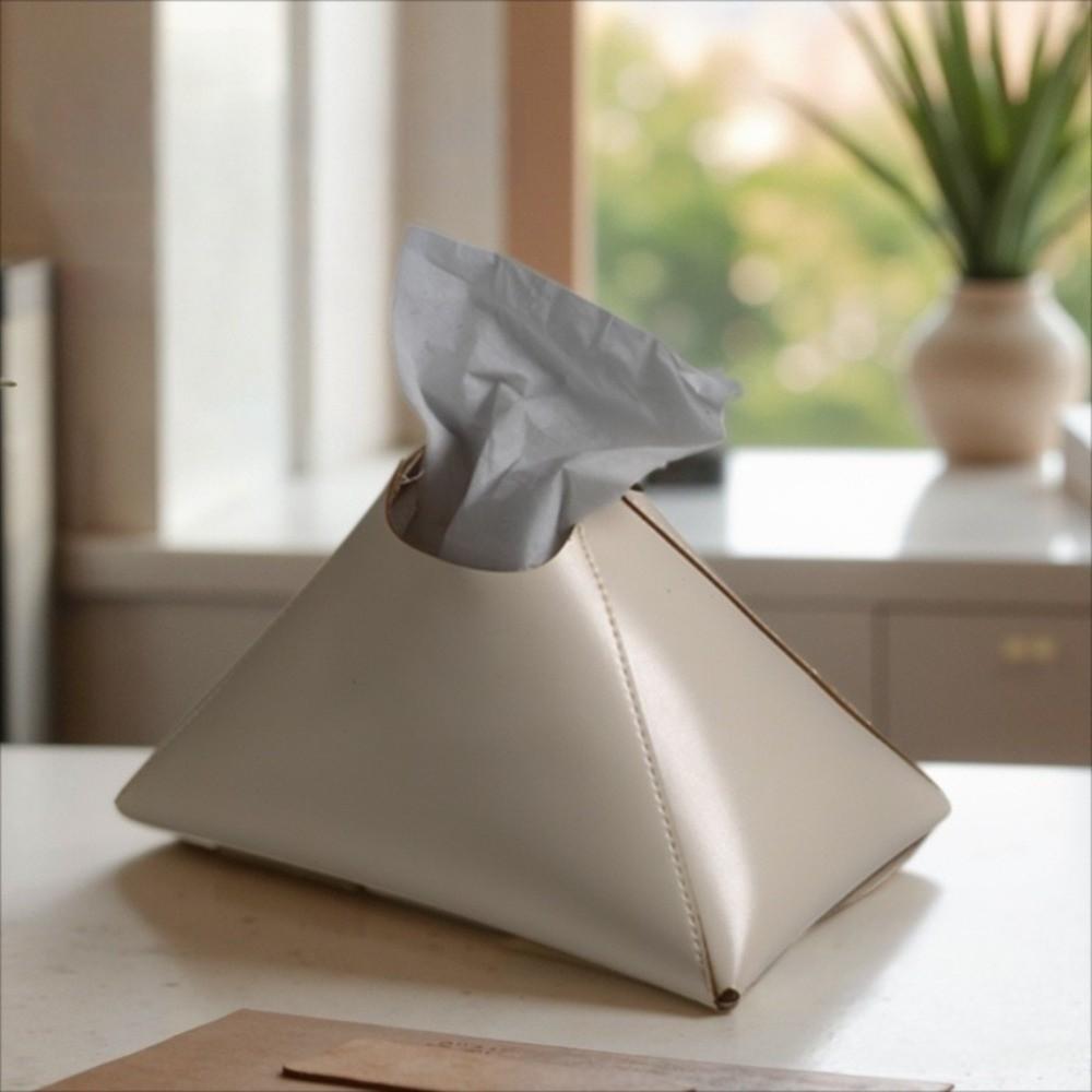 PU Leather Paper Towel Holder Solid Color Pull-Out Paper Towel Holder Box Home