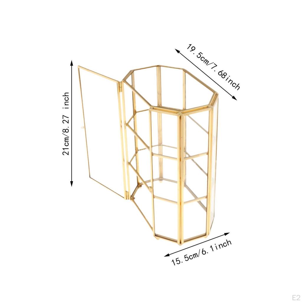 Glas Schmuck Lagerung Box Kosmetik Fall 3 Tier Organizer Display für