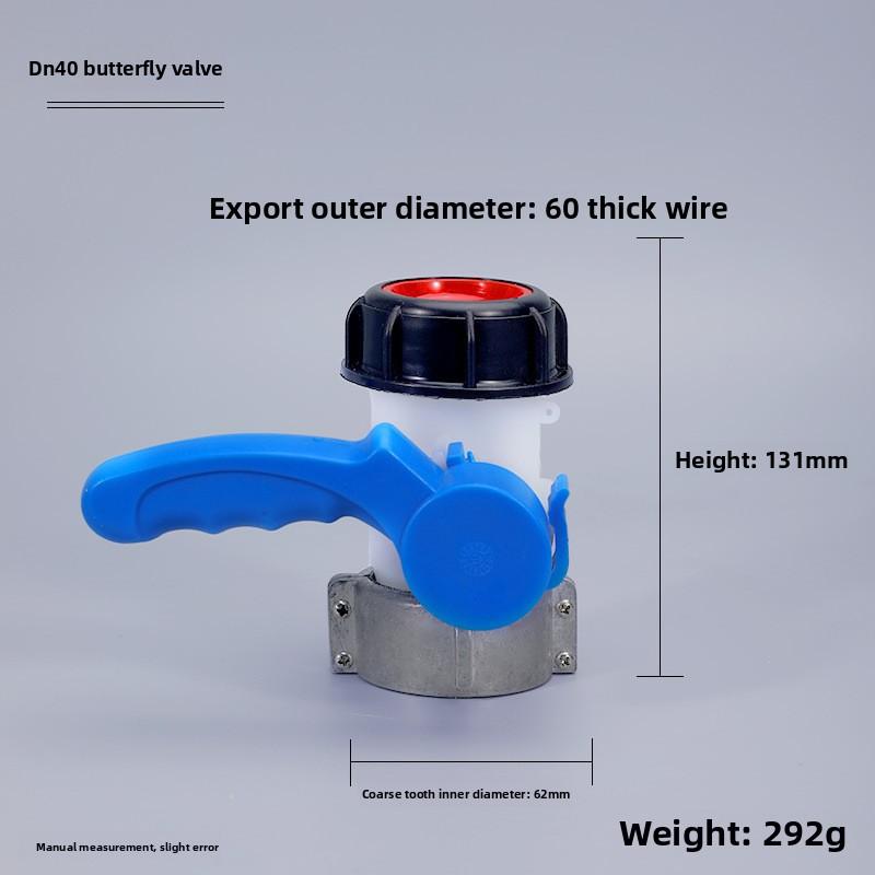 IBC Tank Tap Pipe Connector 1000L Container DN40/DN50 75mm Liters 62mm To Male Export Butterfly Valve Switch Garden Home Tool