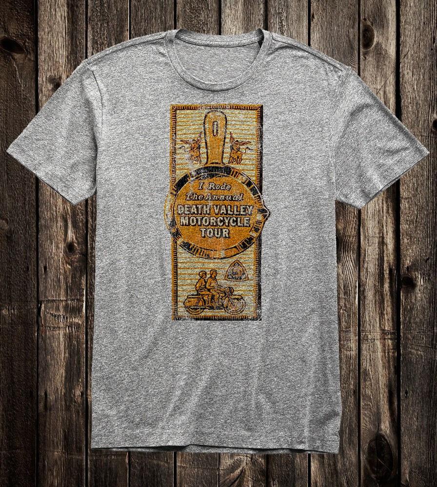 

Retro Biker Tee T Shirt Vtg Art I Rode Annual Death Valley Motorcycle Tour Unisex T-Shirt L