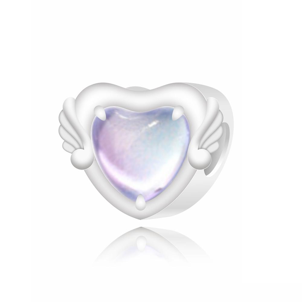 Pink Flower Copper Change Color Heart Charm Fit Original Bracelet Rose Bloom Dangle Charm Girls Jewelry Gift