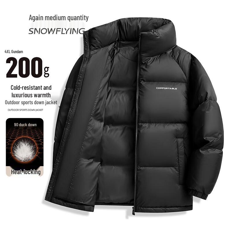 XueZhongFei Men s Stand-Collar Puffer Down Jacket L