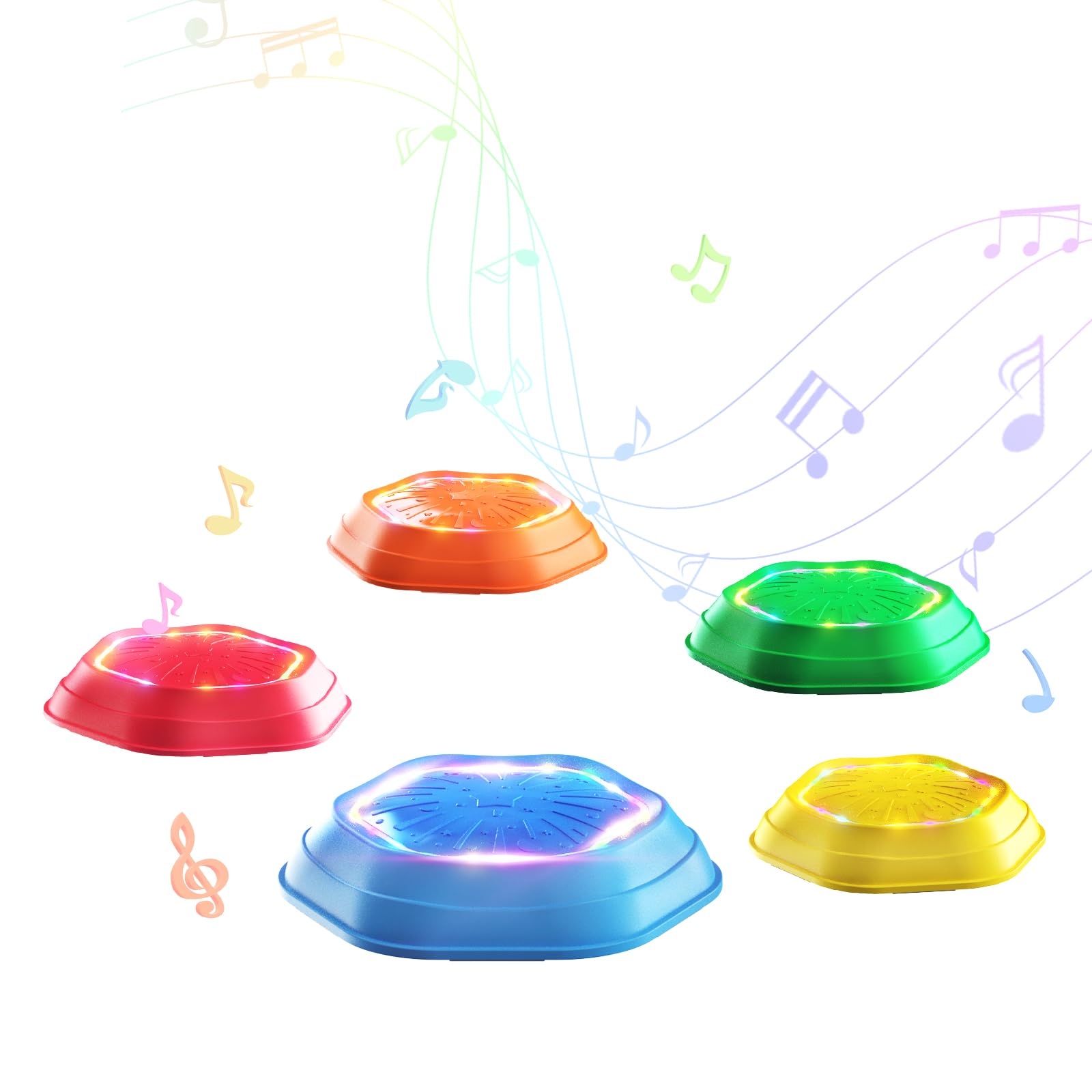 

Игрушка-балансир, балансировочное бревно Holyton Music со светодиодной подсветкой, набор из 5 разноцветных балансировочных блоков, тренировка основных навыков чувства равновесия и моторики красный