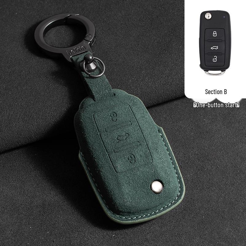 Volkswagen Suede Key Case: Fits Touron, Tayron, Tiguan L, Sagitar, Lamando L, Magotan, CC, ID4 - Full Coverage.