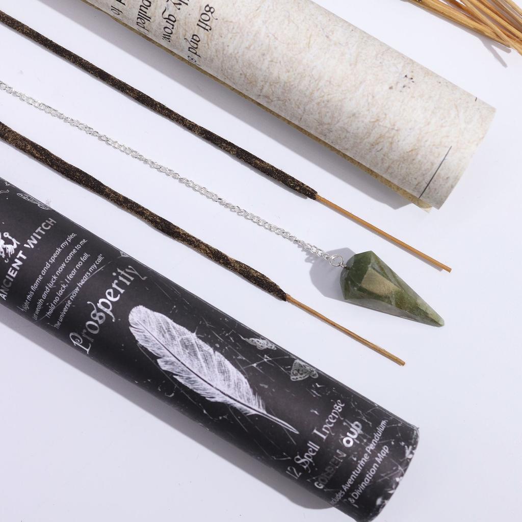 Ancient Witch Spell Incense – Prosperity – Aventurine Pendulum