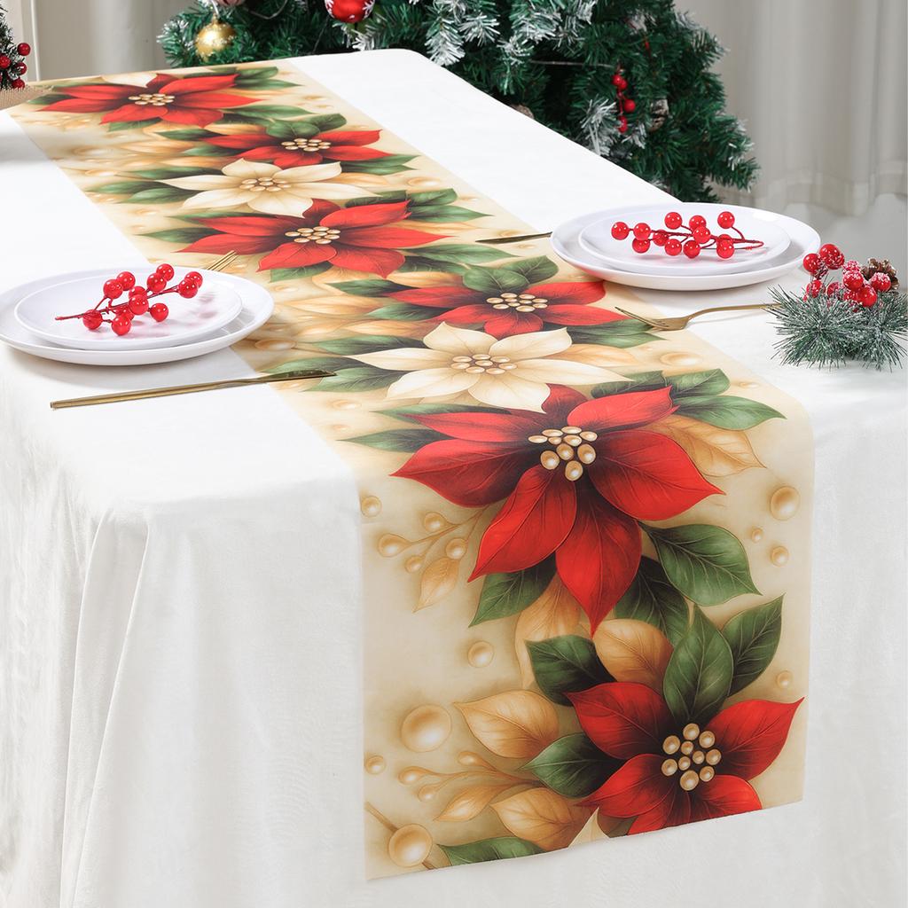 Christmas Table Runner Merry Christmas Decorations for Home 2025 Xmas Table Flag Cover Navidad Natal New Year Tablecloth 2026