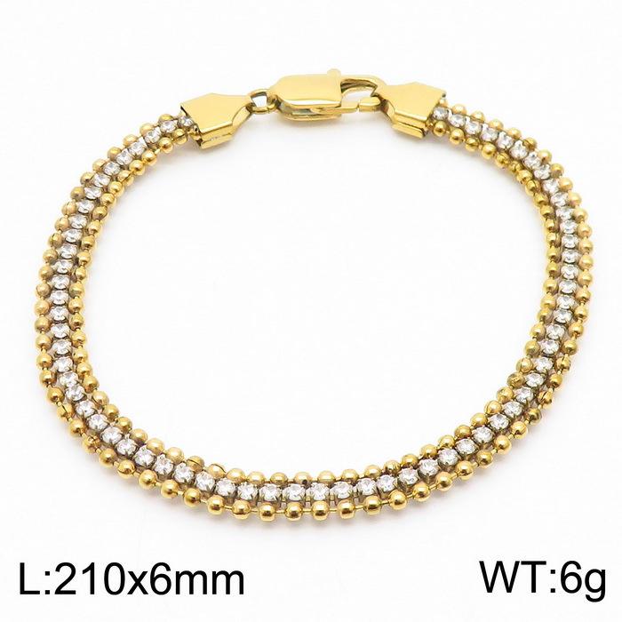 Minimalist Light Luxury Stainless Steel Zircon Chain Set Versatile High end Necklace Bracelet Two Piece Jewelry