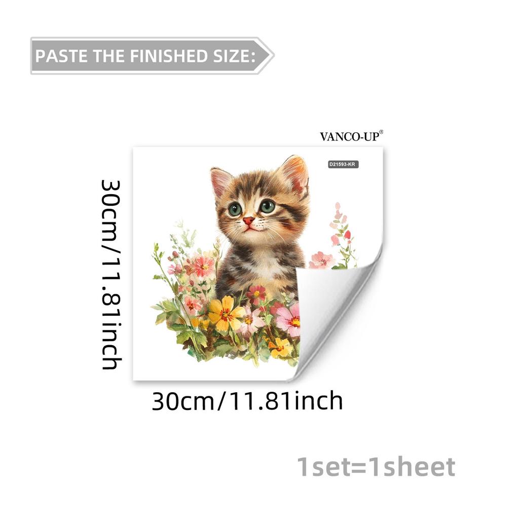 Cute Floral Animal Static Cling Window Sticker Removable PVC Double-Sided Visible for Glass Door Showcase Home Decor Art