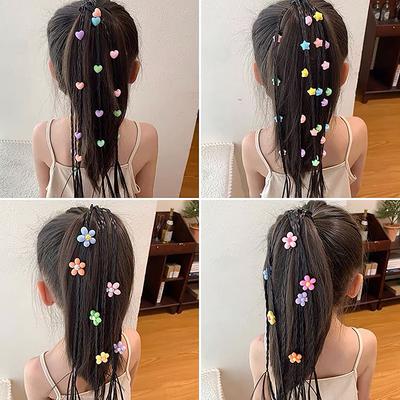 1 Piece Set Of Girls Five-Pointed Star Flower Wig Ponytail Headband Rubber Band Headband Children'S Hair Accessories Wig Braid