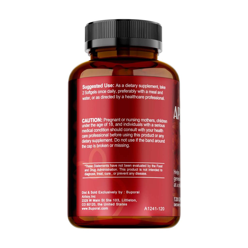 Apple Cider Vinegar Capsules, Containing Vitamin B12 Extract, Weight Management, Vegetarian, Gluten-free