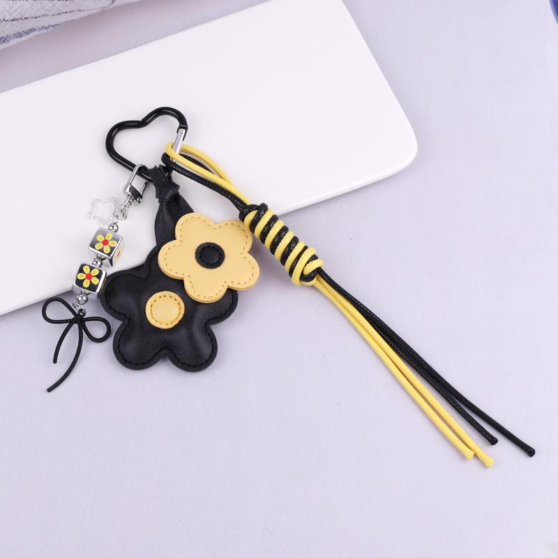 Fun Resin Fruit Key Pearl Chain  Series Leather Cherry Bag Pendant Fashion Backpack Accessories