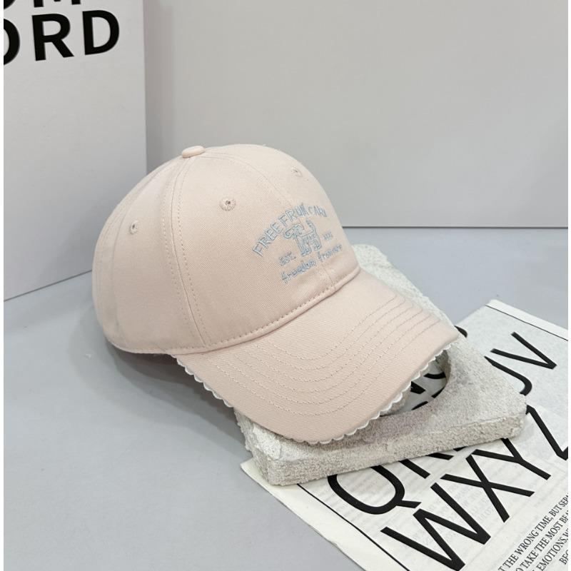 Spring and summer simple lace letter embroidery baseball cap versatile face small soft top curved brim cap