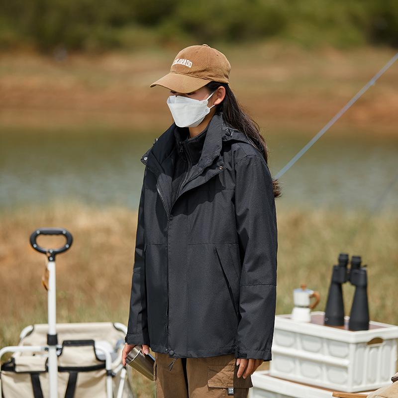 Herbst und Winter Paar Winddicht Wasserdicht Abnehmbares Futter Outdoor Jacke Jacke Jacke