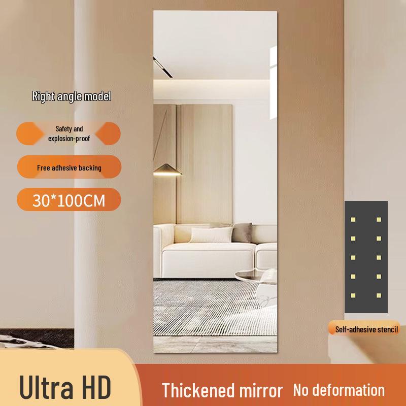 Self-Adhesive Acrylic Full-Body HD Mirror for Bathroom and Makeup
