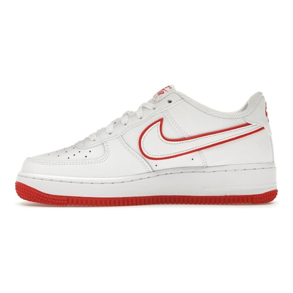 Nike Air Force 1 GS White Picante Red Kids Sneakers Aura Blue-Tint Aluminum DV7762-101