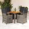 VidaXL Garden Bistro Set 5 Pcs Grey Cushions Poly Rattan, Garden Bistro Set, Balcony Set, Set 3276968
