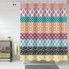 Golden Baroque Symmetrical Shower Curtain, Paisley Bohemian Tribal Ethnic Damask Ornament Luxury Design Bathroom Shower Curtain