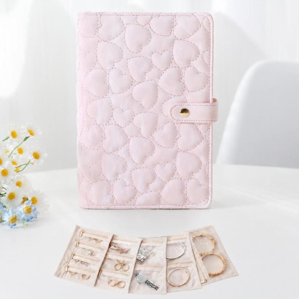 with Snap Button Jewelry Storage Book PU Leather Storage Bag Portable Jewelry Organizer  Travel