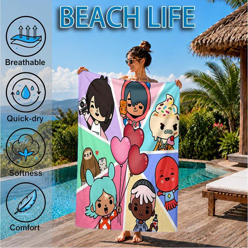 Lebendiges Toca Life Strandtuch, Schnelltrocknend, Pflegeleicht, Geeignet für Fitness und Strandurlaub, Sport-Essential