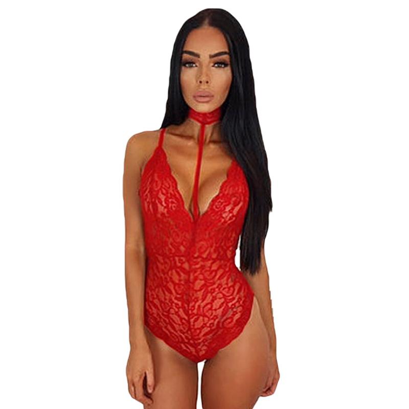 Übergröße Damen Sexy Dessous Perspektive Schleife BH Ausgeschnitten String Strumpfband Set Damen Sexy Babydolls Porno Kleid für Sex Rot