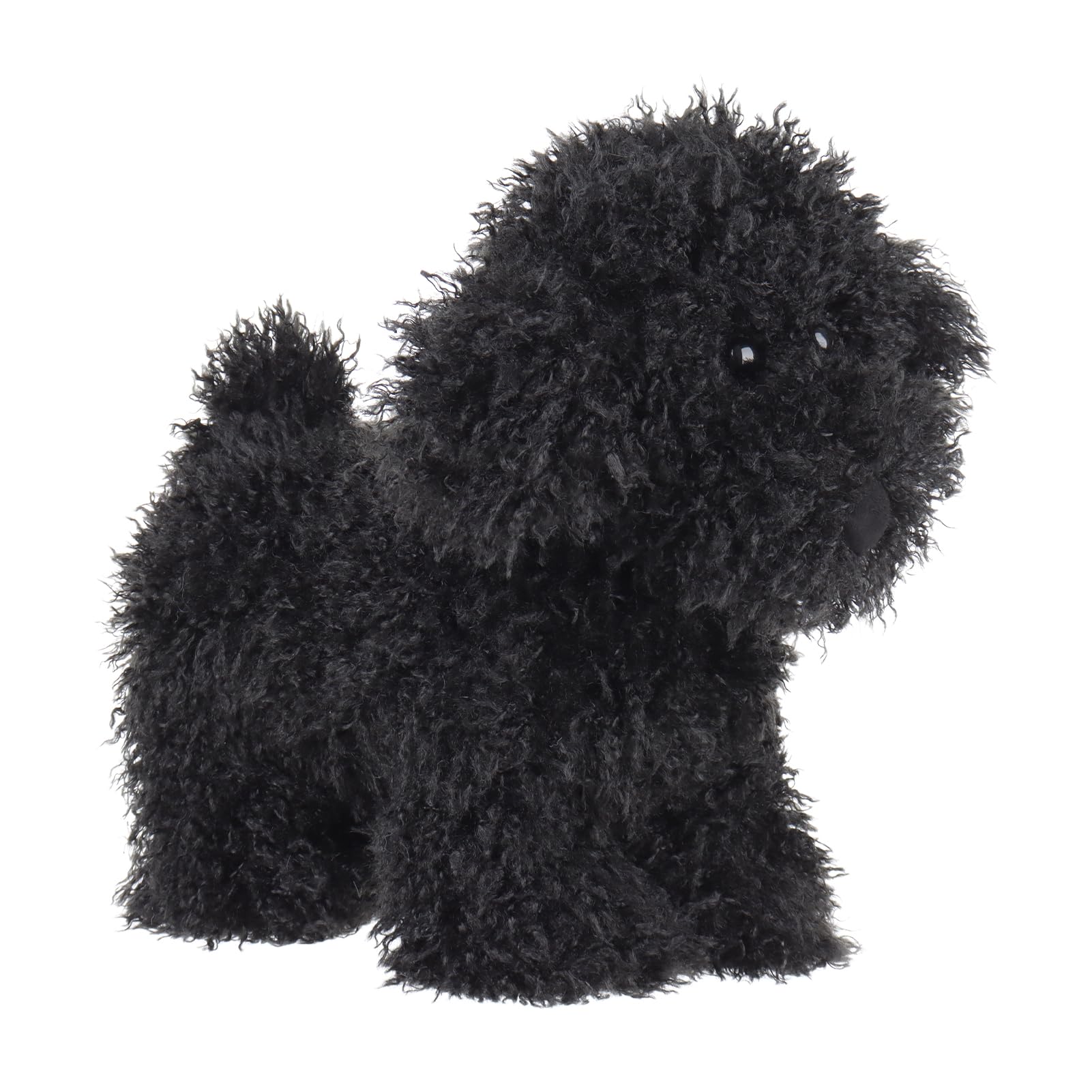 Apricot Lamb Black Standing Poodle Dog Plush Toy, Soft and Cute, Fluffy Black Standing Poodle Dog 25cm, Suitable for Boys and Girls