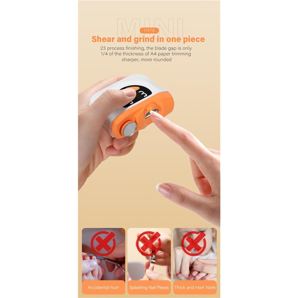 Gray, Rechargeable Electric Nail Clipper, Automatic Electric Nail File, Two Modes