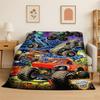Cartoon Monster Truck Monster Jam Soft Flannel Throw Blanket,Warm Cozy Blanket for Bed,Couch,Sofa,Bedroom,Living Room,Travel
