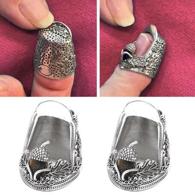 Yousheng Offener Nagelfingerhut zum Nähen von Hand, Quilten, Vintage-Metallfingerhut, umlaufendes Design, Fingerschutz zum Stricken, Handarbeiten, Heimwerkerwerkzeuge