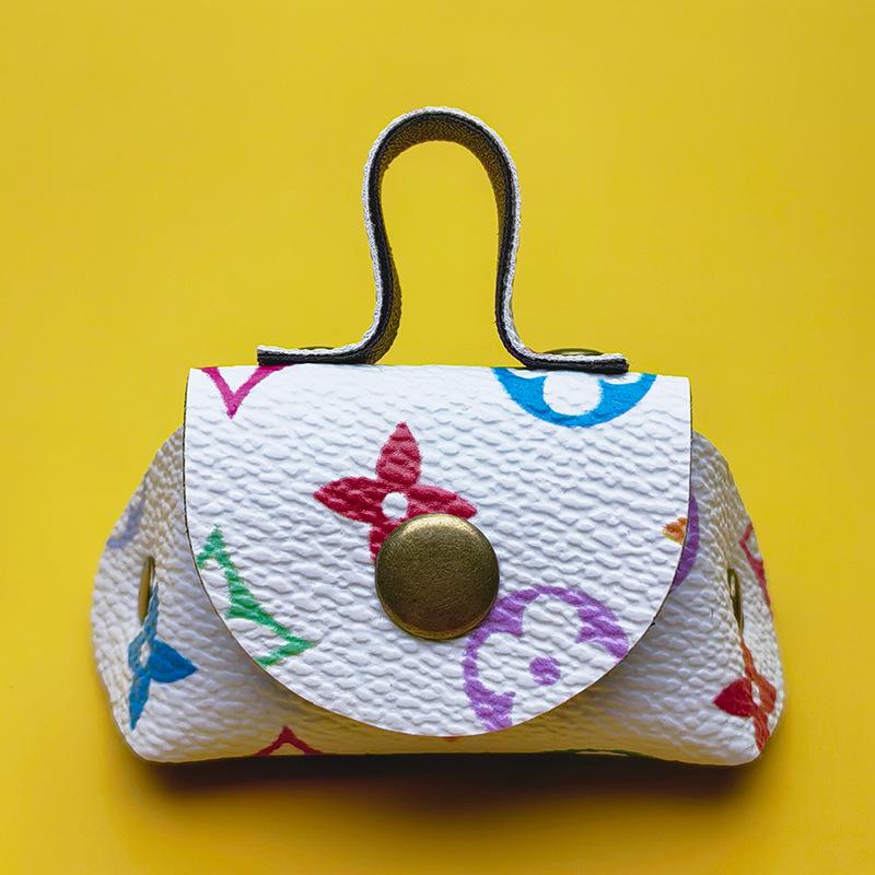 Elegante Mini Billetera de Cuero y Colgante de Collar Estuche para Auriculares