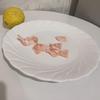 Elegant White Ceramic Sunflower Plate for Hot and Cold Dishes